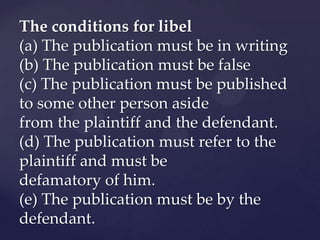 Law of defamation