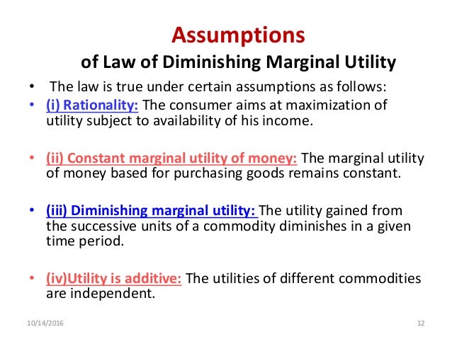 Law of diminishing marginal utility