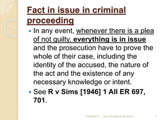 Facts Issue Ruling Doctrine Law of evidence1 | PPTX