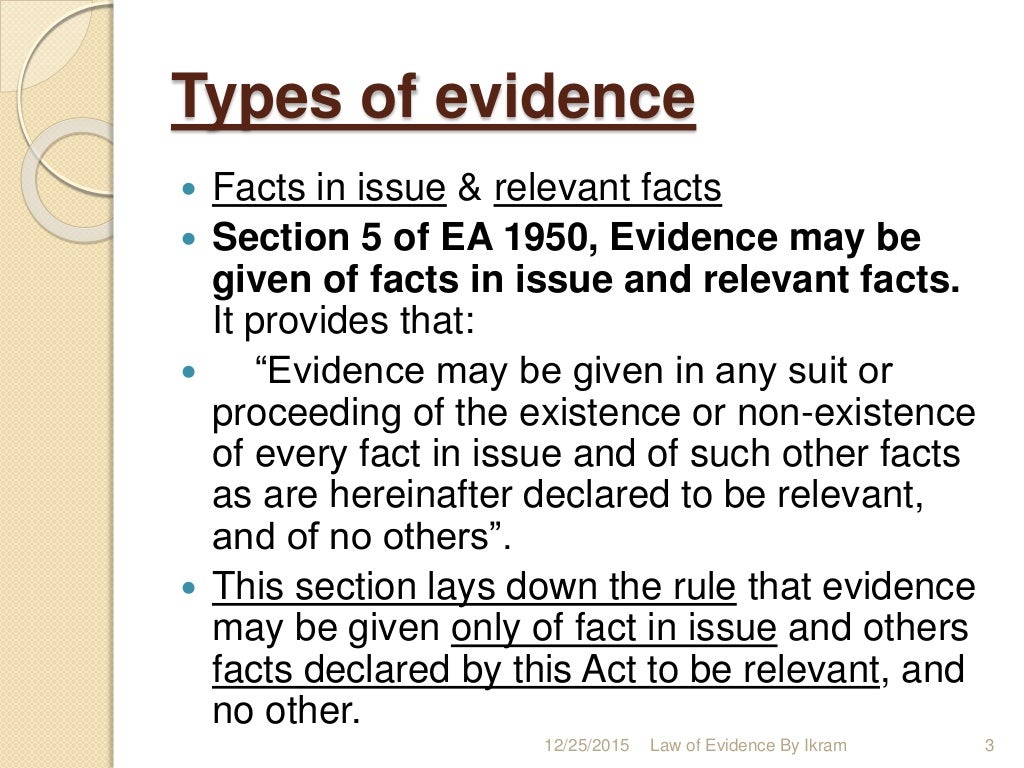 law of evidence research topics