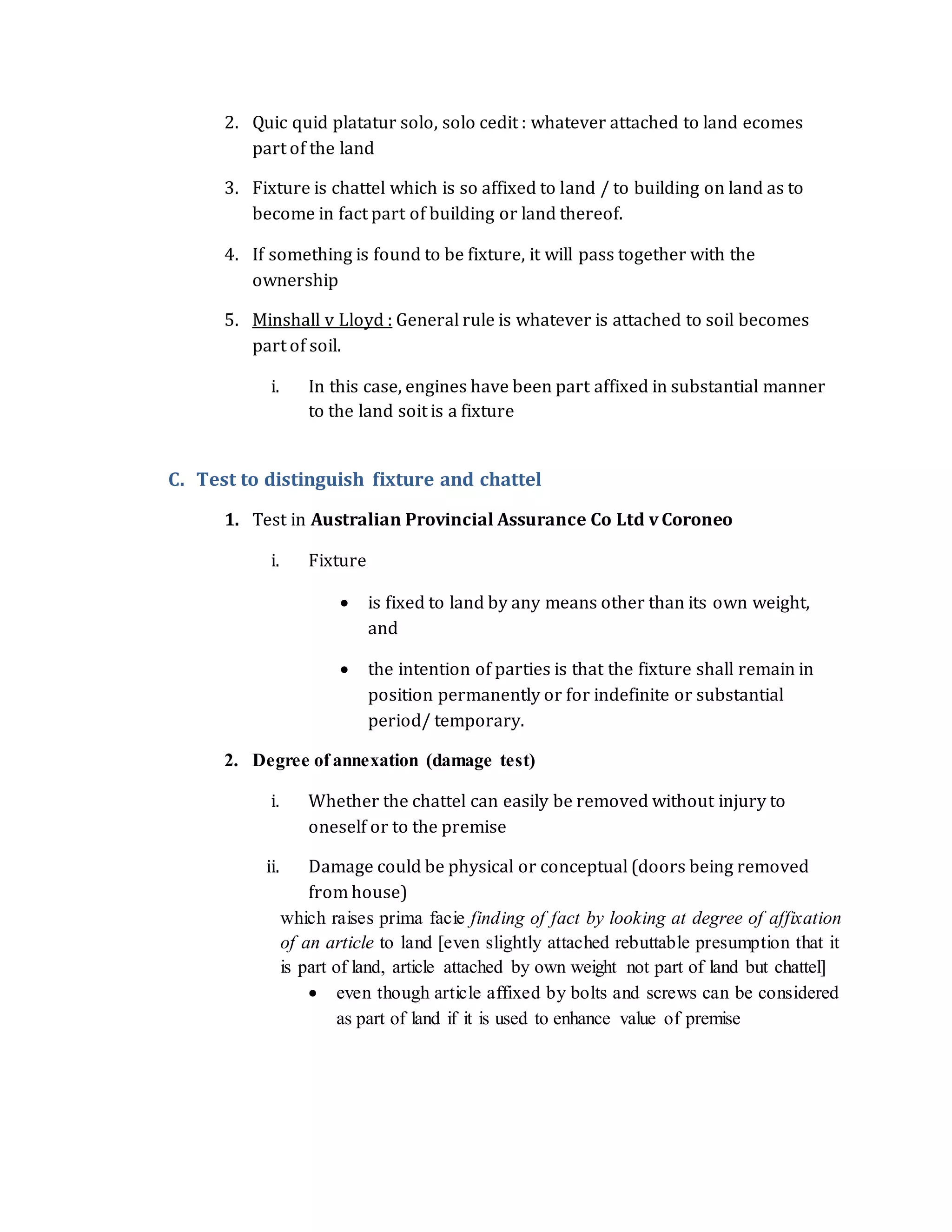 definition of land / Law of fixture PDF