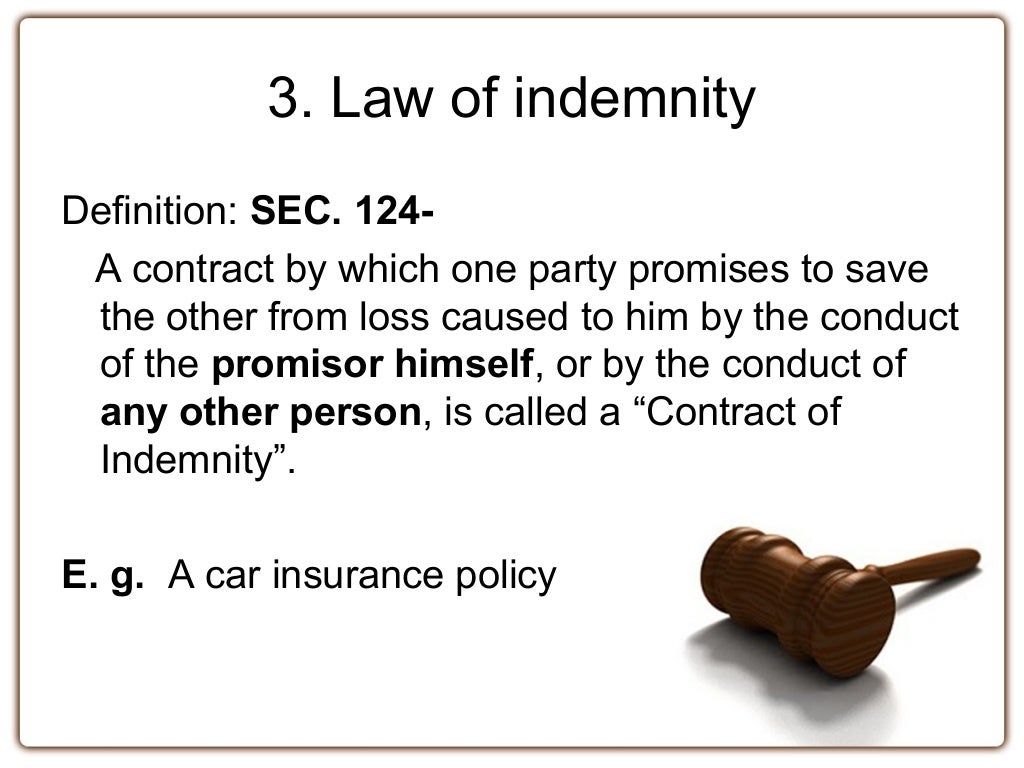 Law of indemnity guarantee