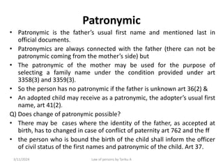 Patronym Example CHAPTER 2 INDIVIDUALIZING PHYSICAL PERSON | PPTX