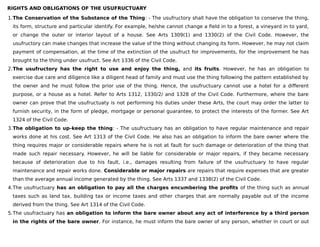 Usufruct Rights law of property for law students exit exam. | PDF