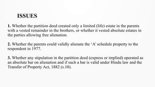 Legal Analysis of Property Partition and Alienation in K. Muniswamy v ...