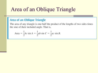 Area of an Oblique Triangle
 