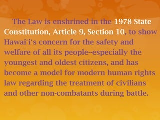 King Kamehameha & Law of the Splintered Paddle, Kanawai Mamalahoe | PPT