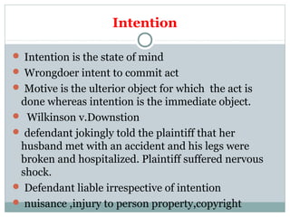 Questionable Intent Law of torts....updated.06.08.2015