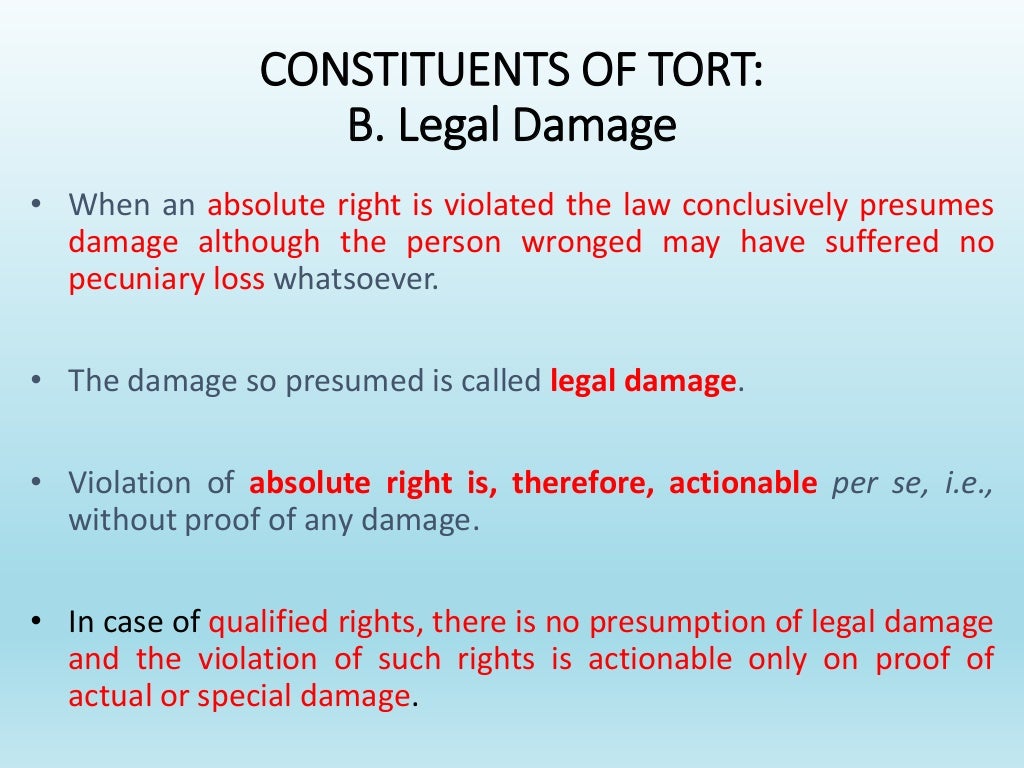 An Introduction to Law of Torts Meaning, Nature and Essential elemen…