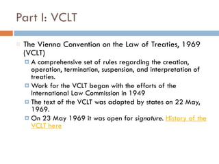 Law of Treaties Public International Law | PDF