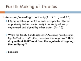 Law of Treaties Public International Law | PDF
