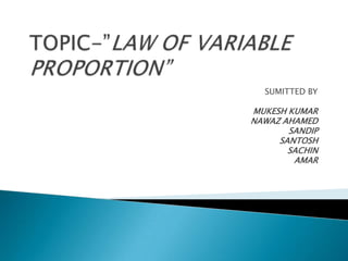 Law of variable proportion | PPTX