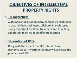 Obgitives Ipr PATENTS, TRADEMARK AND INDUSTRIAL DESIGN AS A PART OF INTELLECTUAL ...