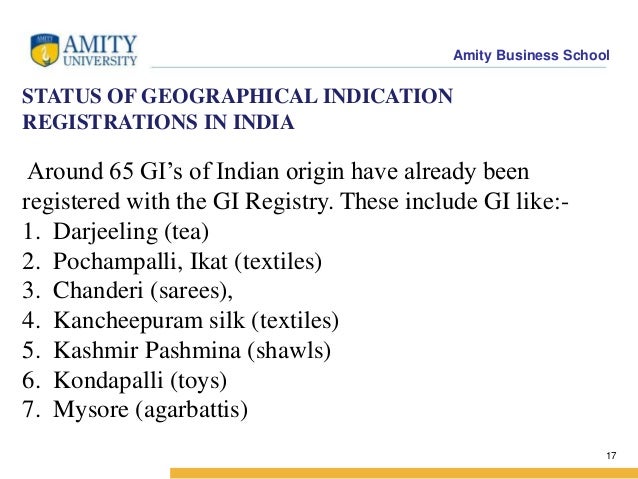 Geographical Indication of Intellectual Property