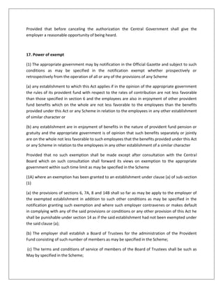 provident fund act 1952