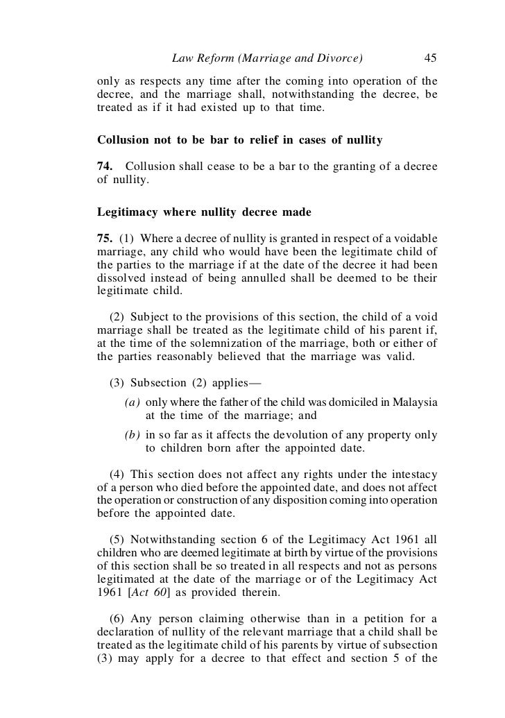 Law Reform Marriage And