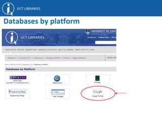 Databases by platform
 