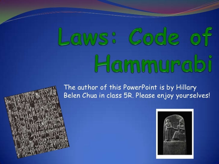 Laws Code Of Hammurabi