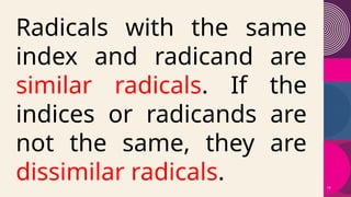 Radical Examples Real Life Different Examples on Laws of Radicals.pptx