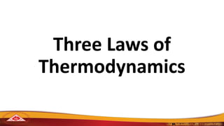 Three Laws of
Thermodynamics
 