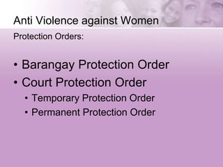 Laws against violence against women new