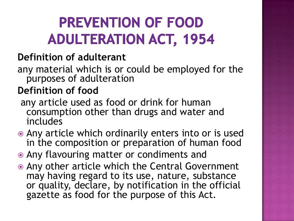 Laws and regulations related to food industries