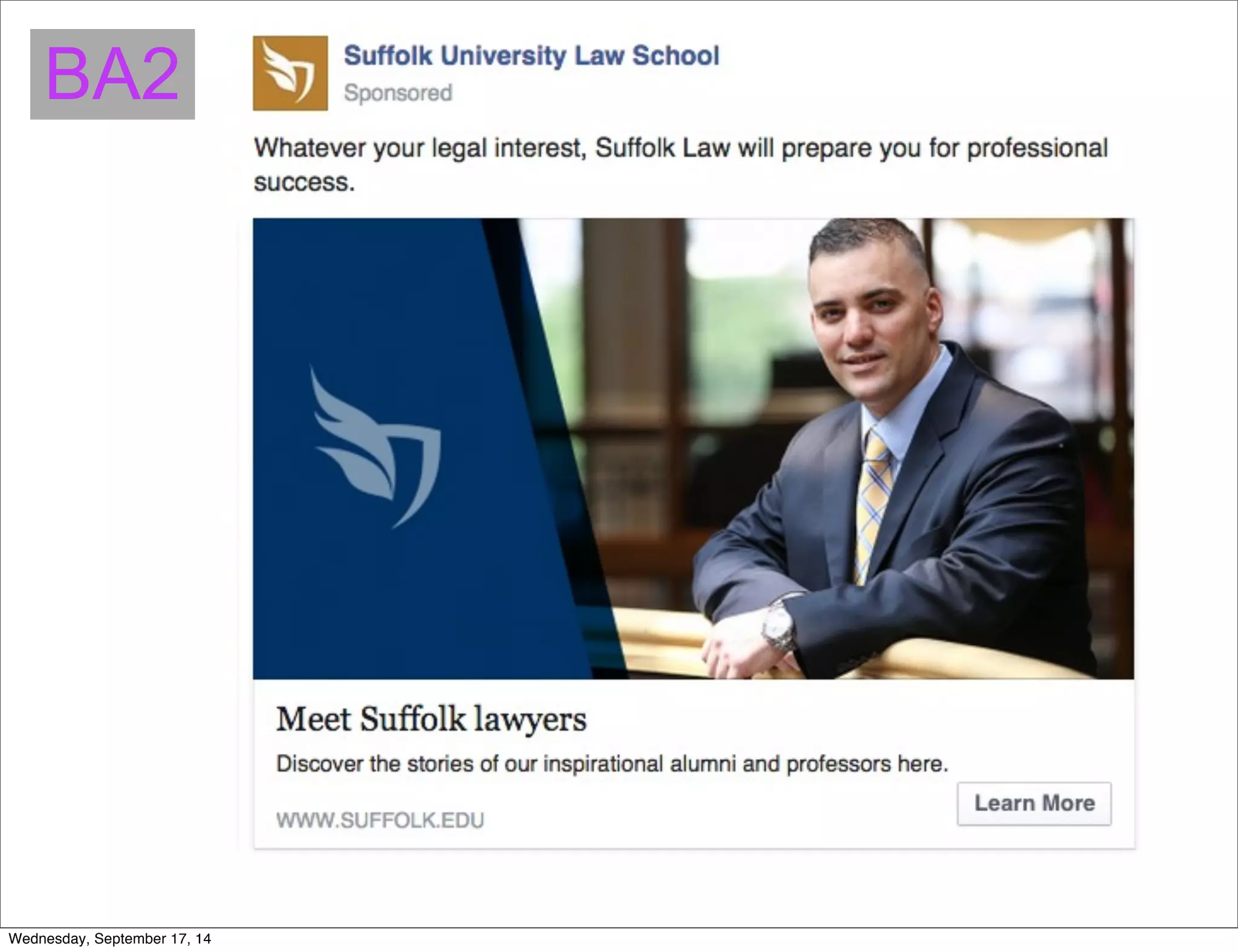 Suffolk University Law School Admission Social Media Push PDF
