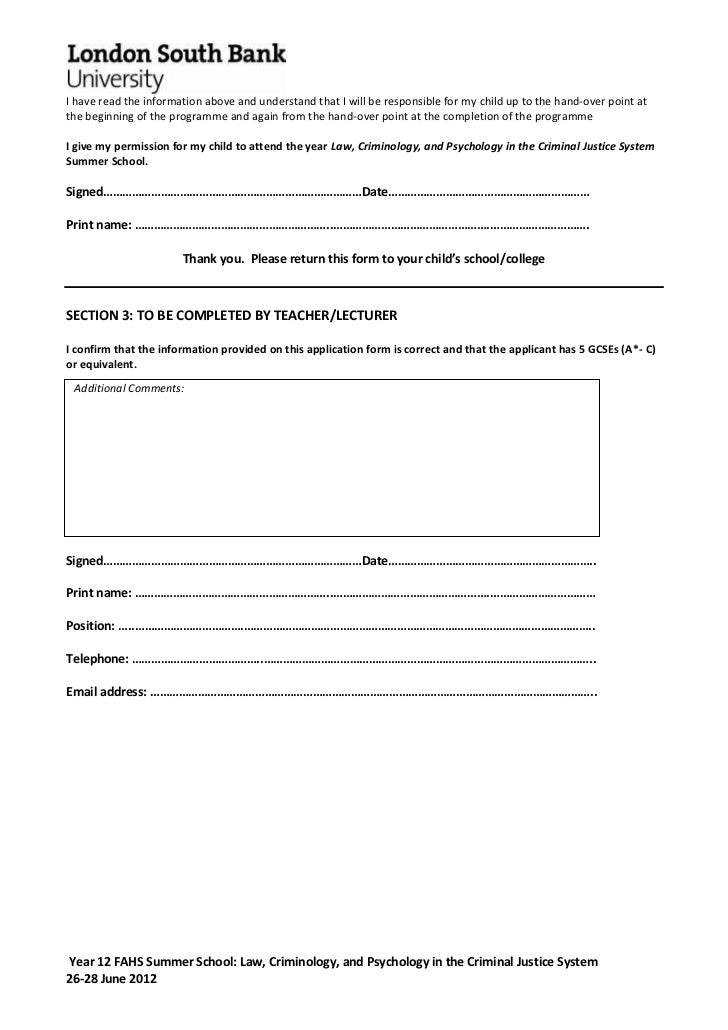 Law school 2012 application form