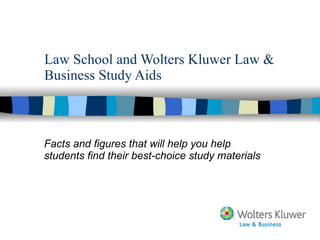 Law School and Wolters Kluwer Law & Business Study Aids Facts and figures that will help you help students find their best-choice study materials 