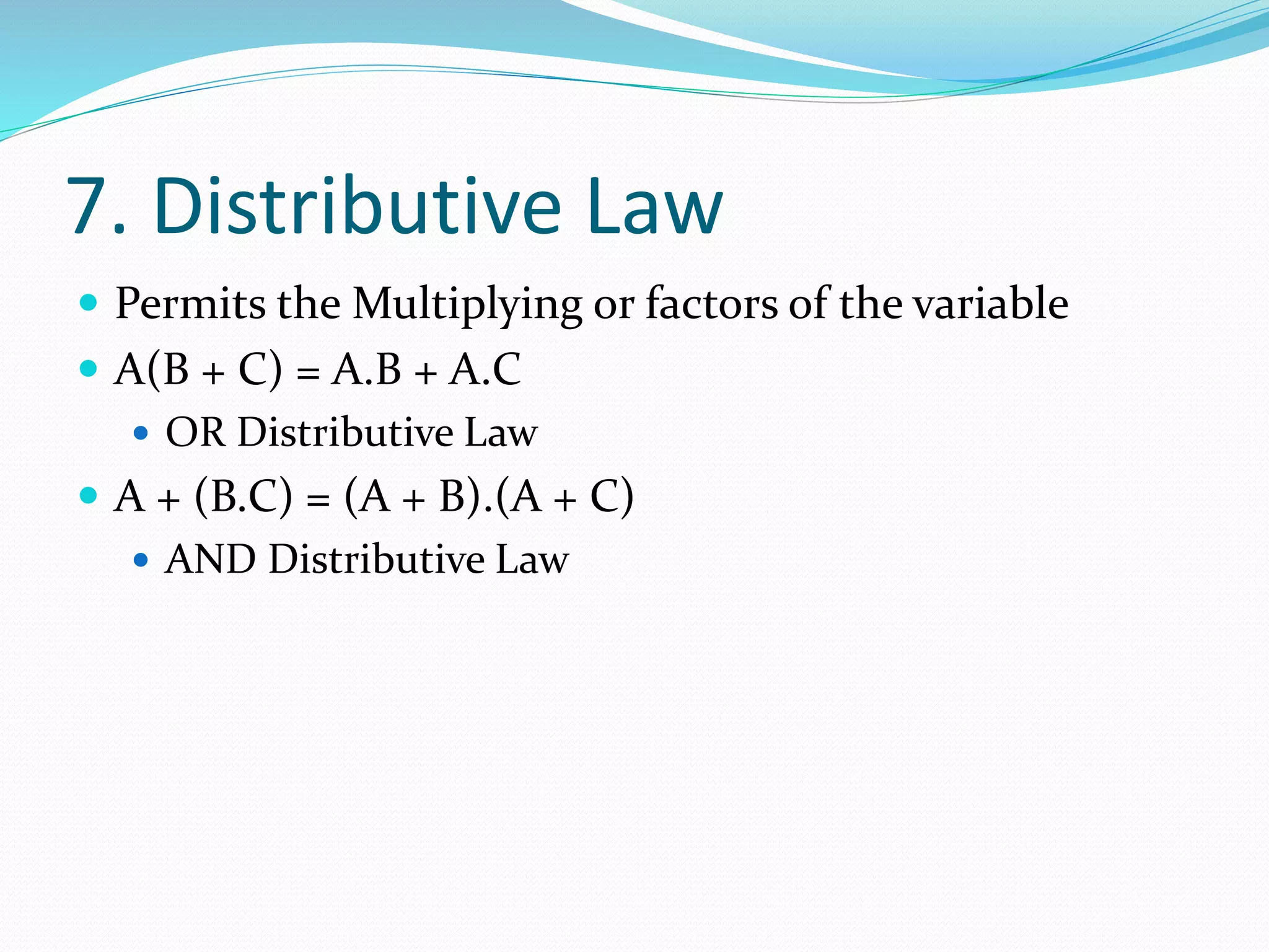Laws of boolean algebra | PPTX