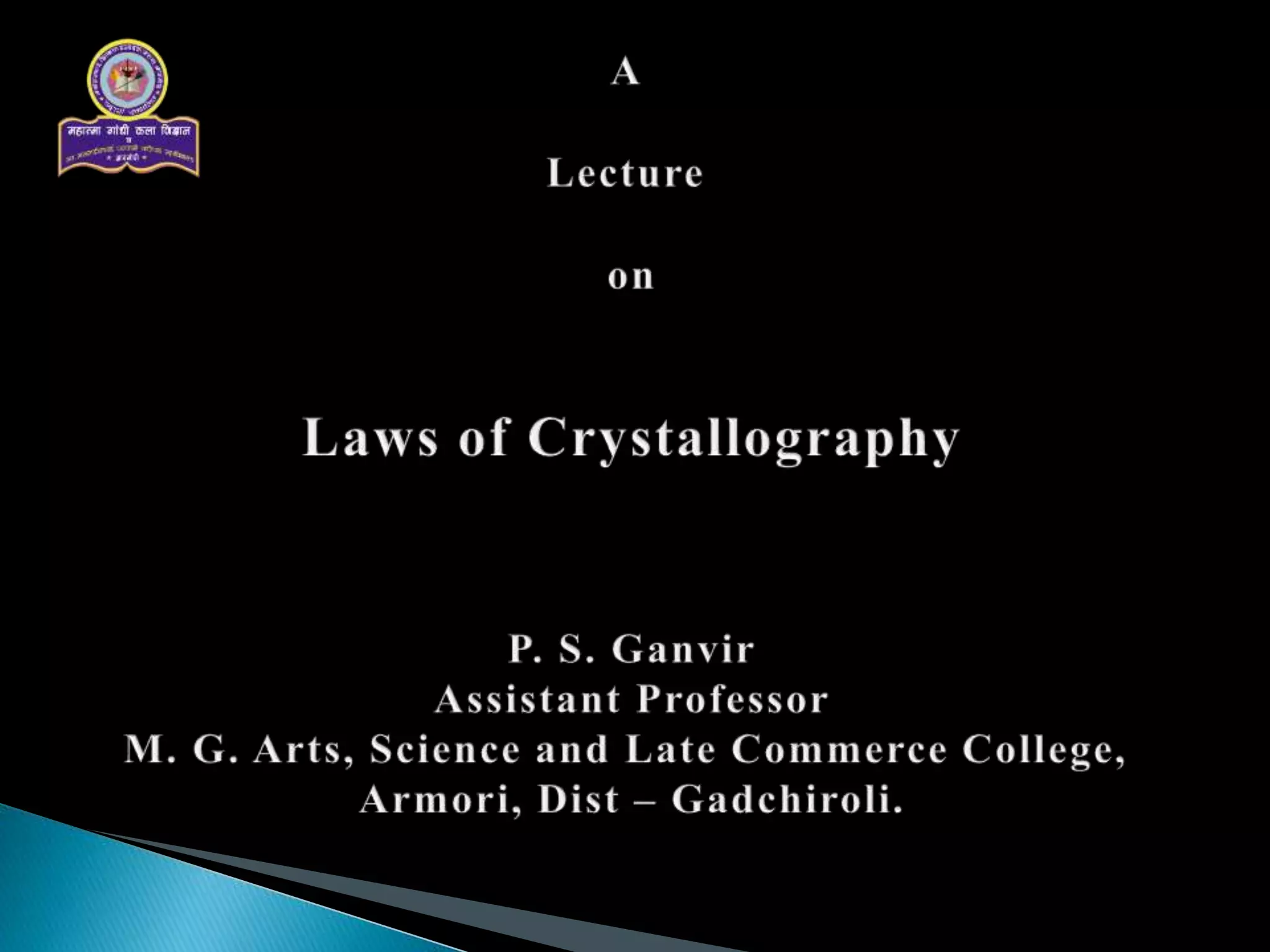 Laws of crystallography PPT