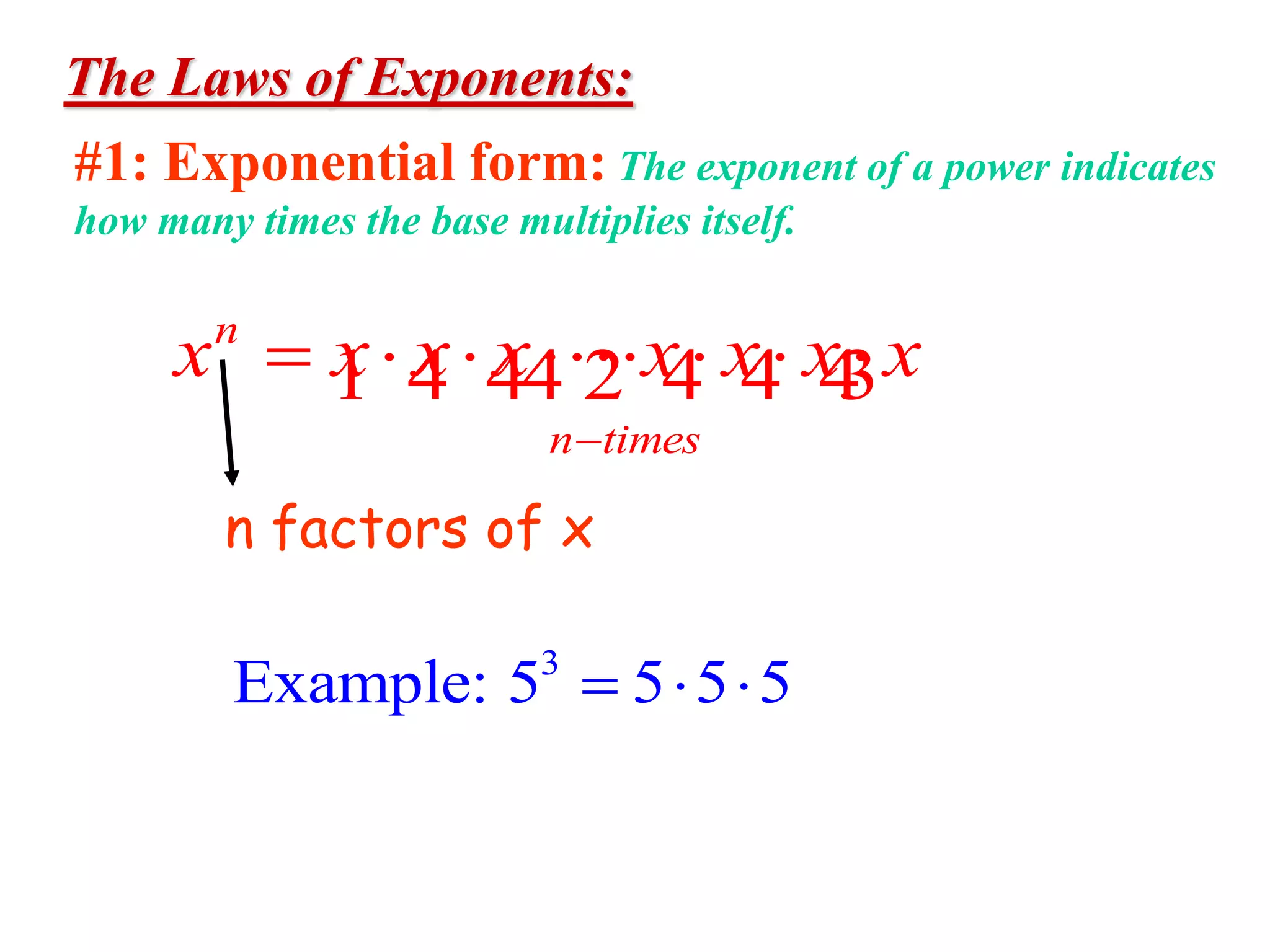 The Laws of Exponents