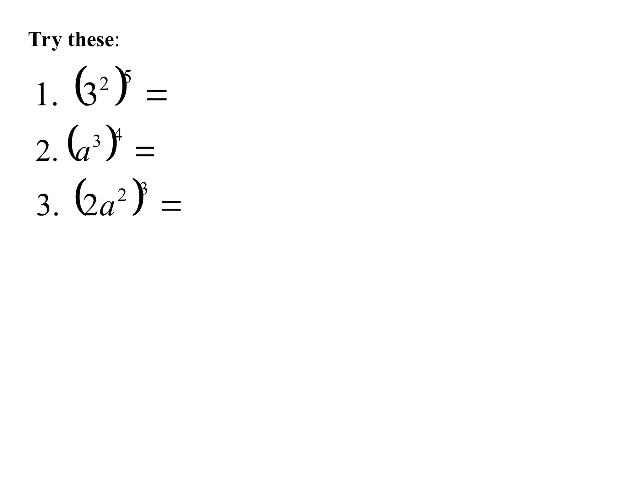 Try these:
  
5
2
3
.
1
  
4
3
.
2 a
  
3
2
2
.
3 a
 