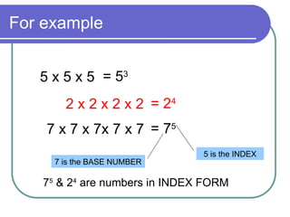 Rules on laws_of_indices with examples and solutions | PPT