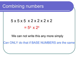 Rules on laws_of_indices with examples and solutions | PPT