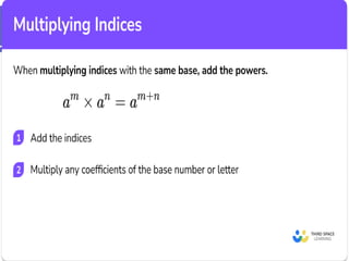 Indices Rules Examples Rules on laws_of_indices with examples and solutions | PPT