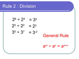Indices Rules Examples Rules on laws_of_indices with examples and solutions | PPT