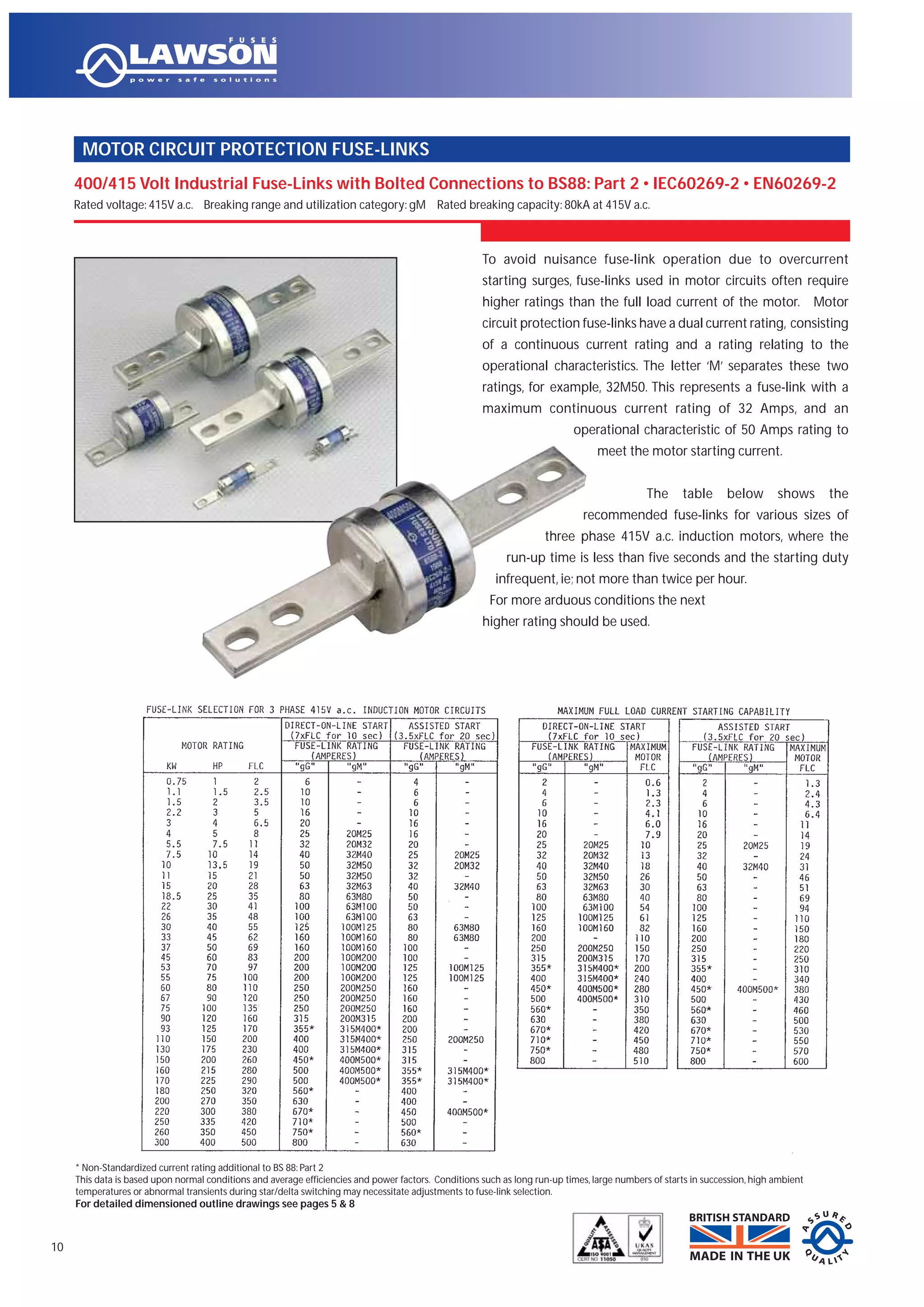 Lawson Low Voltage Fuse Links PDF