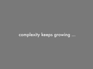complexity keeps growing ...
 