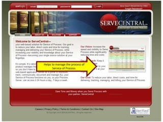Helps to manage the process ofService of Process.