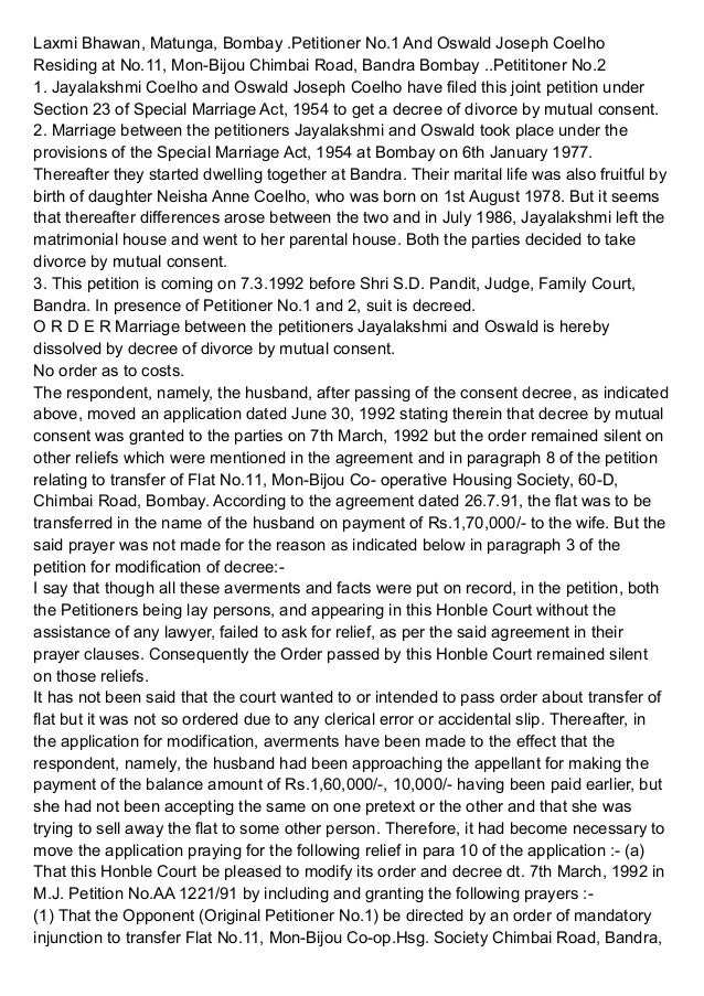 divorce modified agreement be a can Lawweb.in modified decree be can incorporating whether