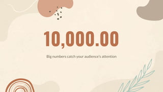 10,000.00
Big numbers catch your audience’s attention
 