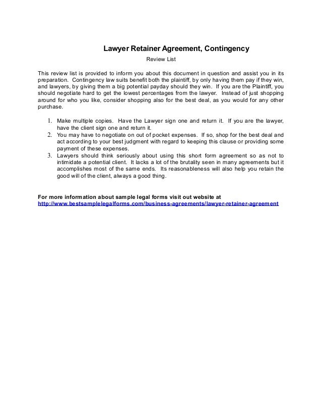 format of retainership contract