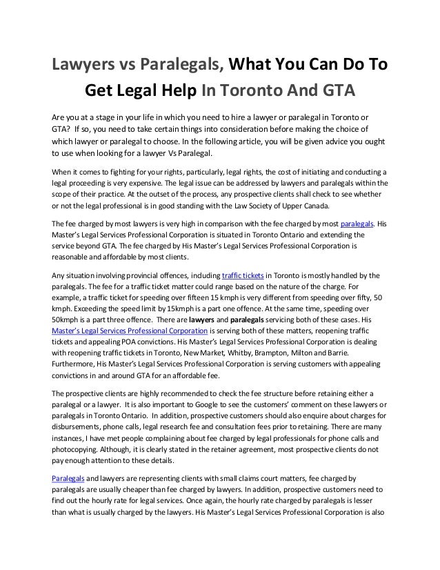 Lawyers vs Paralegals, What You Can Do To Get Legal Help In Toronto And GTA