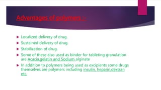 Polymer science / pharma | PPTX