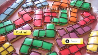 User authentication


Cookies!




                       http://www.ﬂickr.com/photos/mache/166940673
 