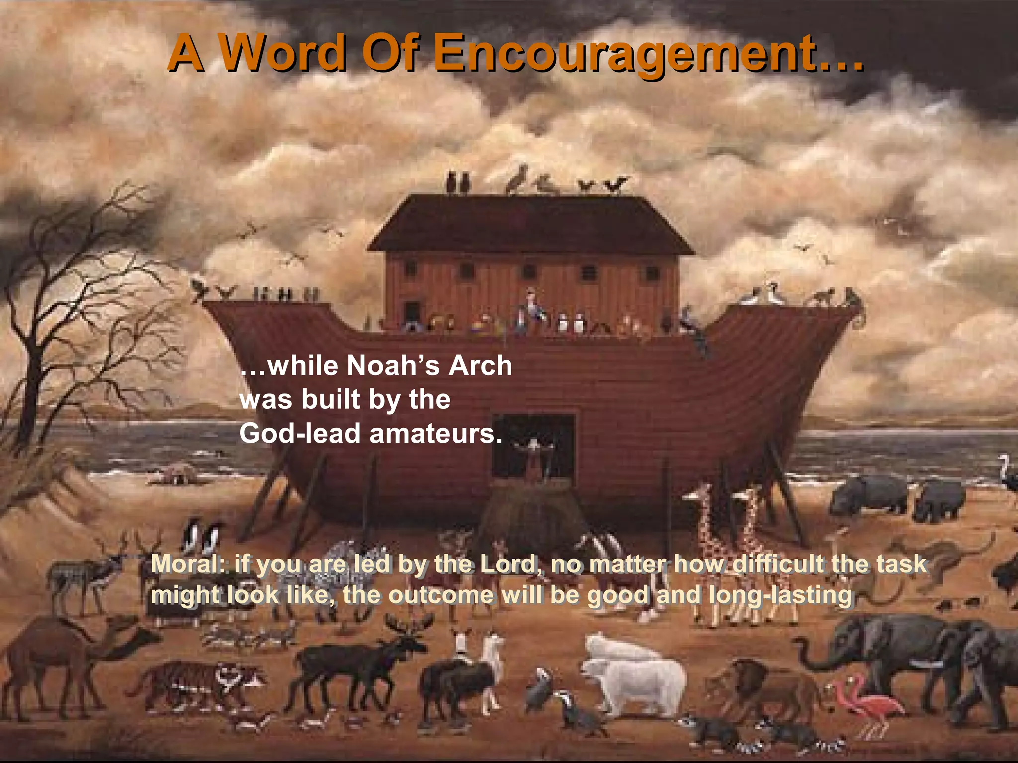 Business Of Magazine Publishing
                                   A Word Of Encouragement…




                                         …while Noah’s Arch
                                         was built by the
                                         God-lead amateurs.



                                  Moral: if you are led by the Lord, no matter how difficult the task
                                  might look like, the outcome will be good and long-lasting




                                                                              Bangalore, October 8, 2012
 