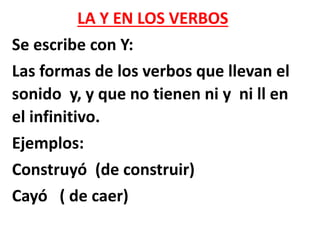 La y en los verbos | PPTX