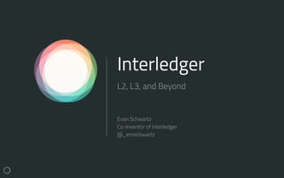 Interledger
L2, L3, and Beyond
Evan Schwartz
Co-Inventor of Interledger
@_emschwartz
 