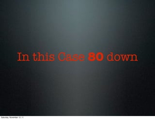 In this Case 80 down



Saturday, November 12, 11
 